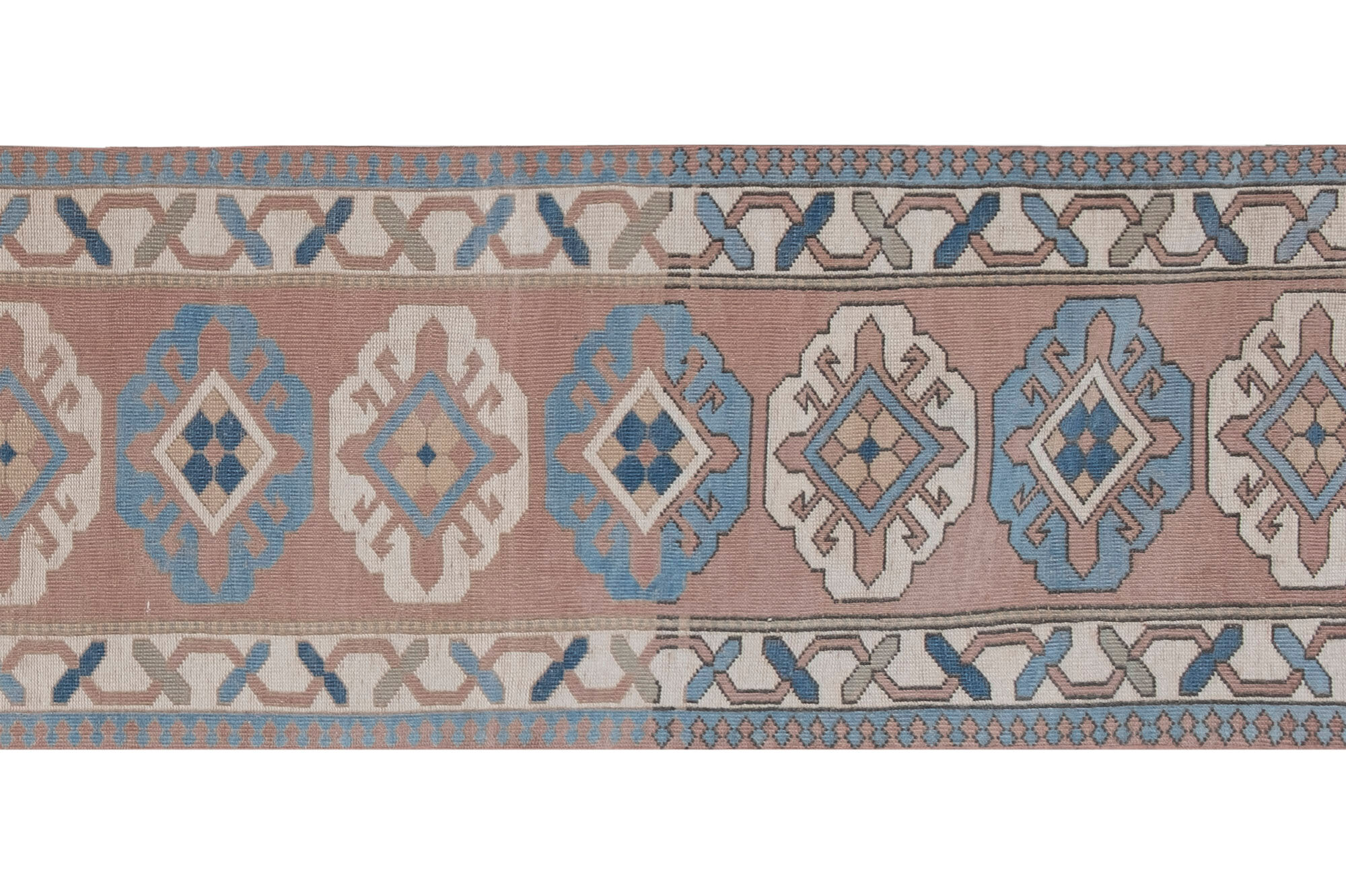 Vintage anatolian oushak kars runner rug 80 x 380 cm