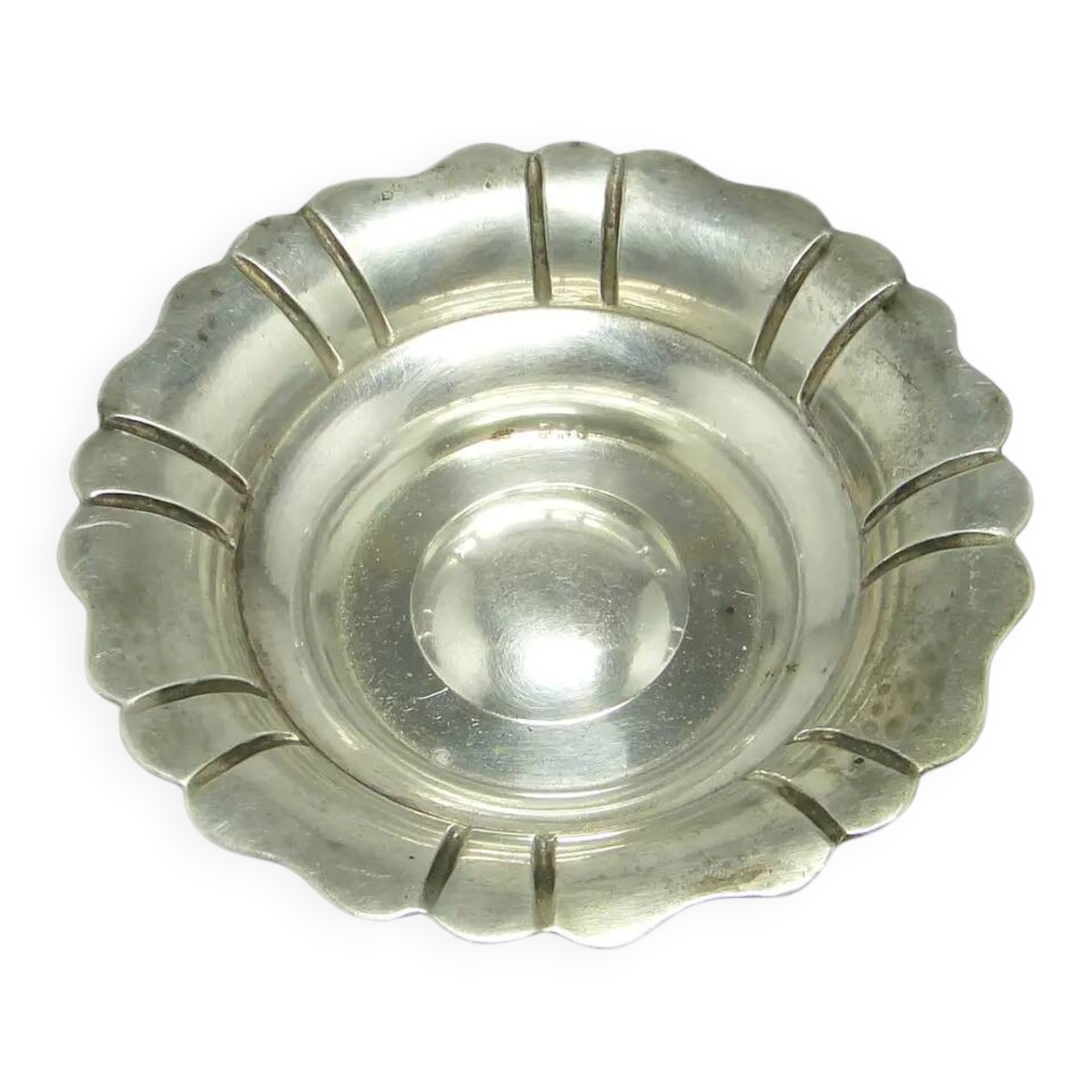 Art Deco platter, silver, Poland, 1950s.