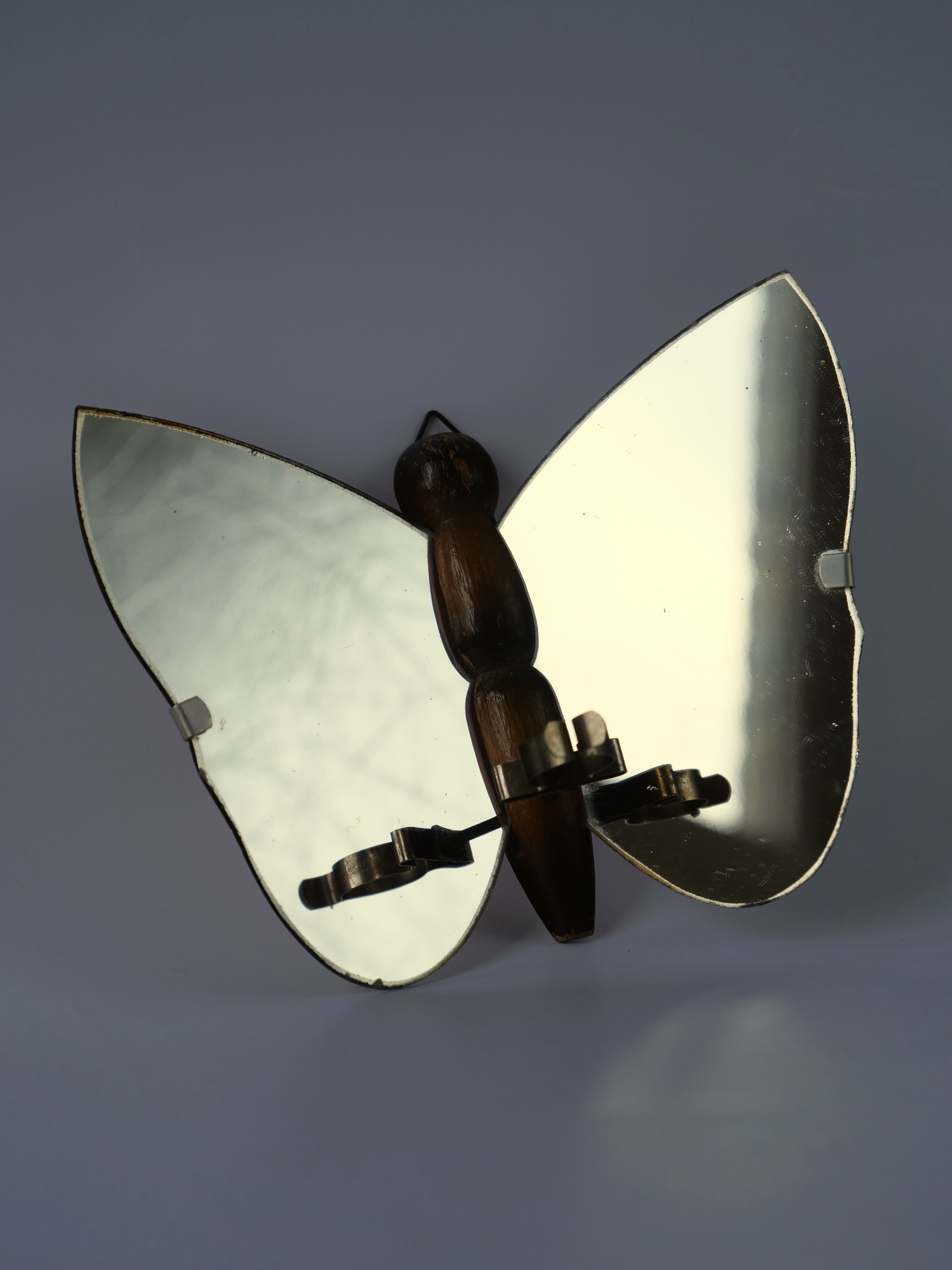 butterfly mirror photophore butterfly wall candlestick 18x15cm