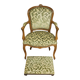 Louis XV style armchair, accompanied by its matching footrest.