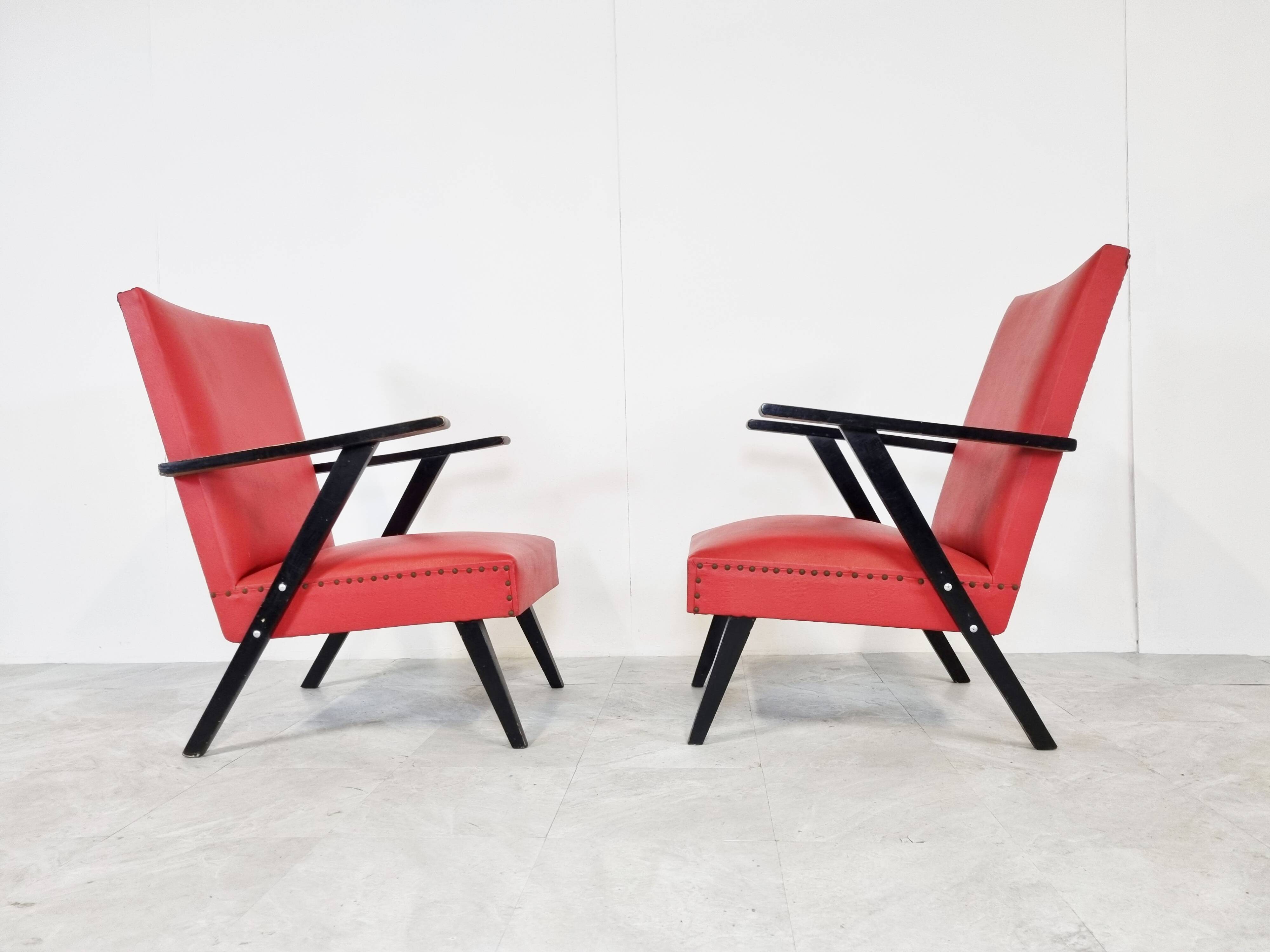 Pair of Vintage armchairs, 1960's Belgium