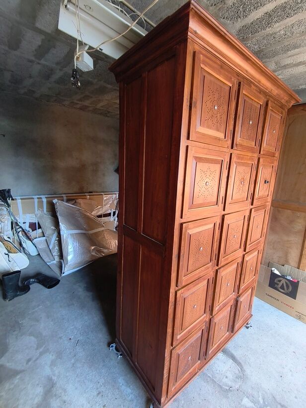 Indian teak wardrobe with 15 doors