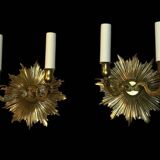 Pair of sun wall lights