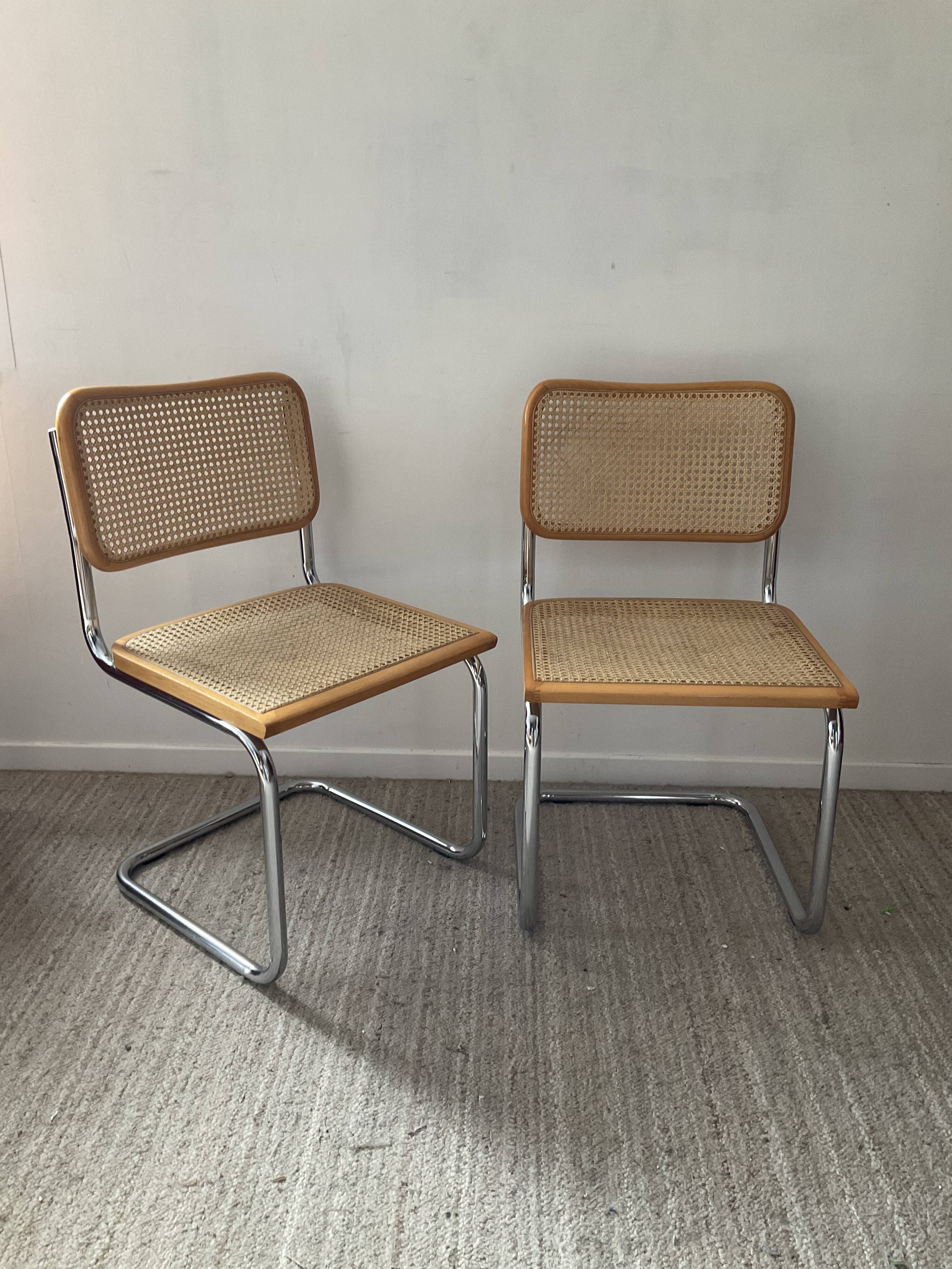 Pair of chairs Marcel Breuer Cesca B32