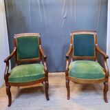 Pairz de fauteuils à crosse en acajou