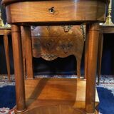 Console desk writing desk sofa back in solid walnut 19th Empire