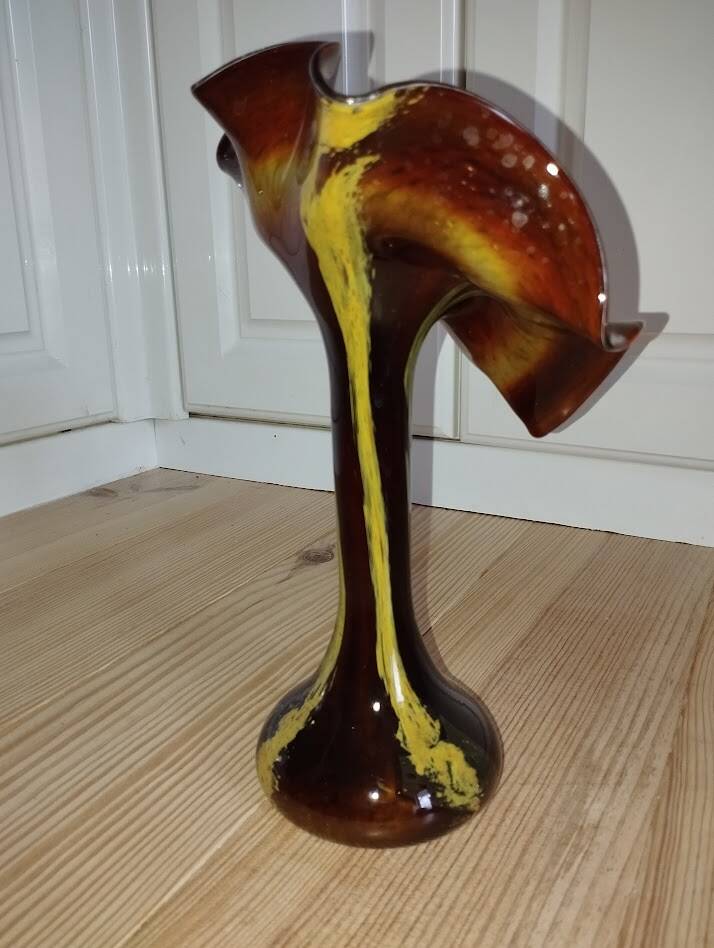 La Rochère "Volubilis" Vase – Flower shape – Amber glass