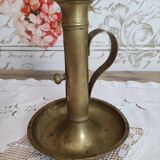 Brass push candle holder high handle