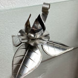 Silver-plated metal flower candle holder