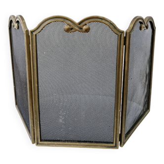 Antique brass fire screen 75x38cm fireplace protection screen