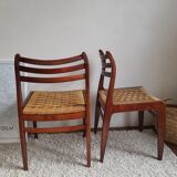 Pair of Scandinavian chairs in braided rope-circa 1960