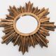 Modern golden sun mirror from the 20th century, plastic, 1980s