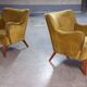 Fauteuil original années 50-60 design italien doré