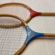 Vintage wooden badminton rackets