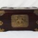 Chinese jewelry box in jade inlaid wood