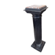 Sellette, colonne en bois noir et marbre