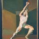 Swedish Oil on Canvas"The Discus Thrower" by Eric Elfvén,vintage and framed