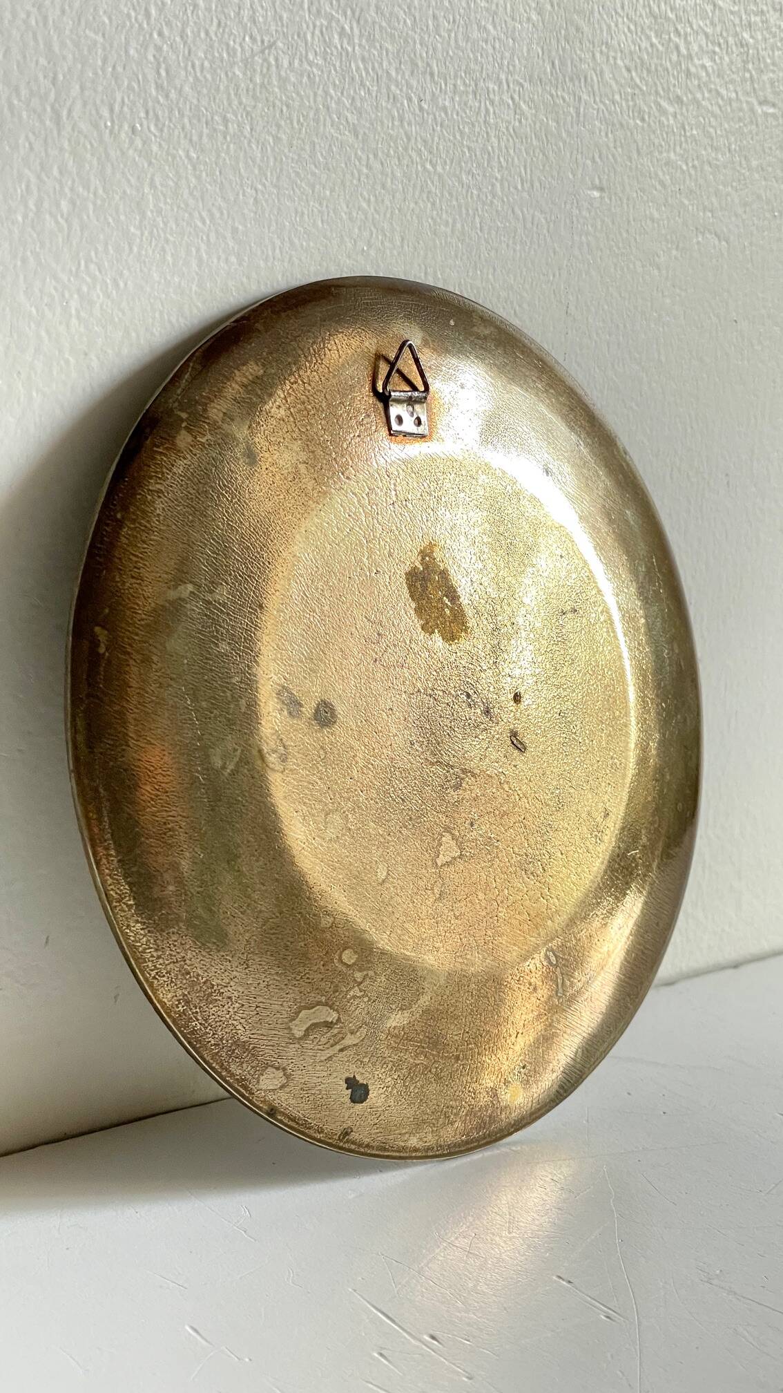 Vintage brass compartment plate