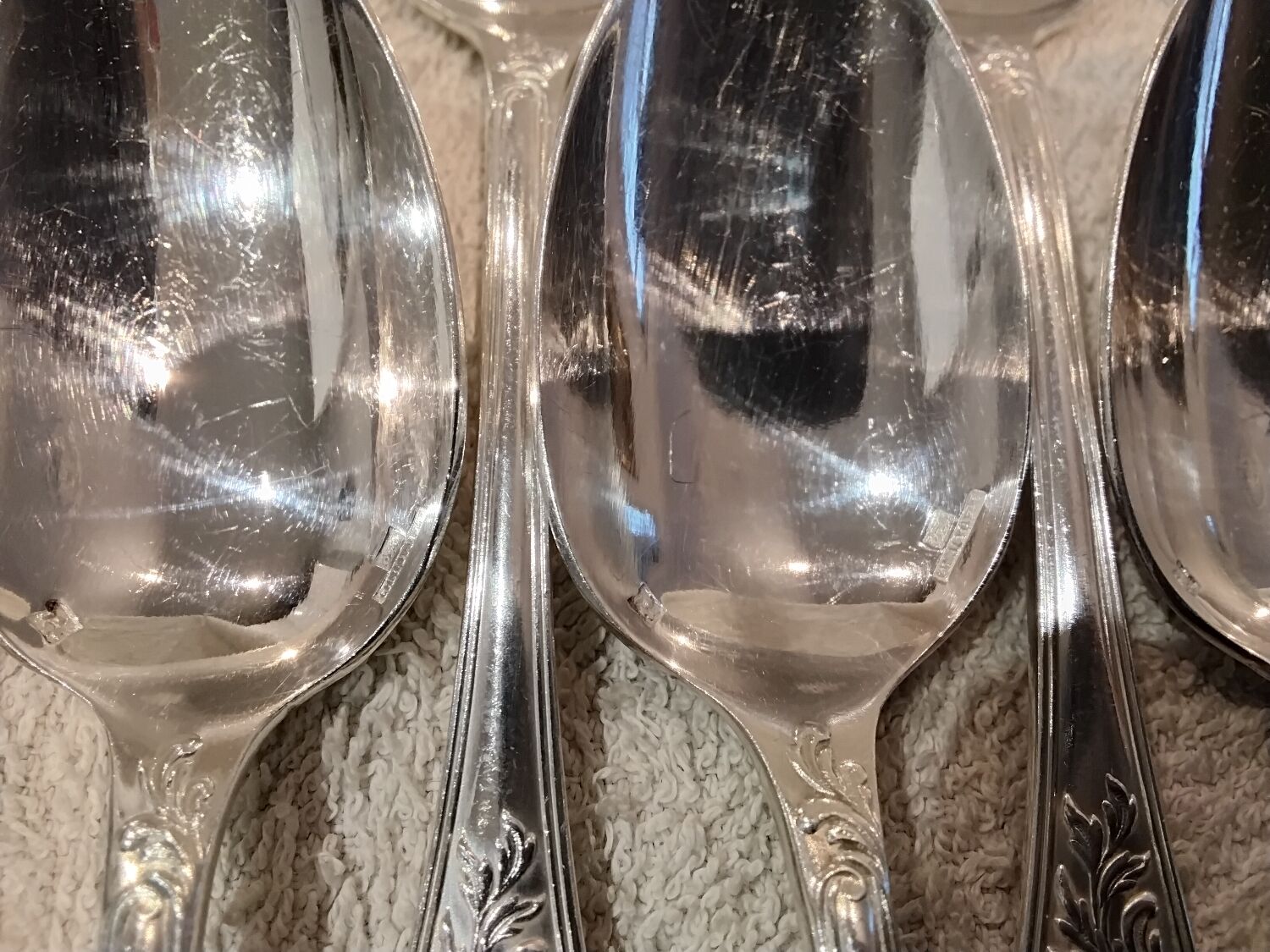 12 silver-plated metal teaspoons by Christofle Marly, 13.6cm