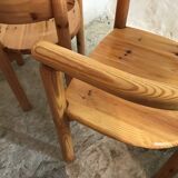 Set of 4 solid pine seats by Rainer Daumiller