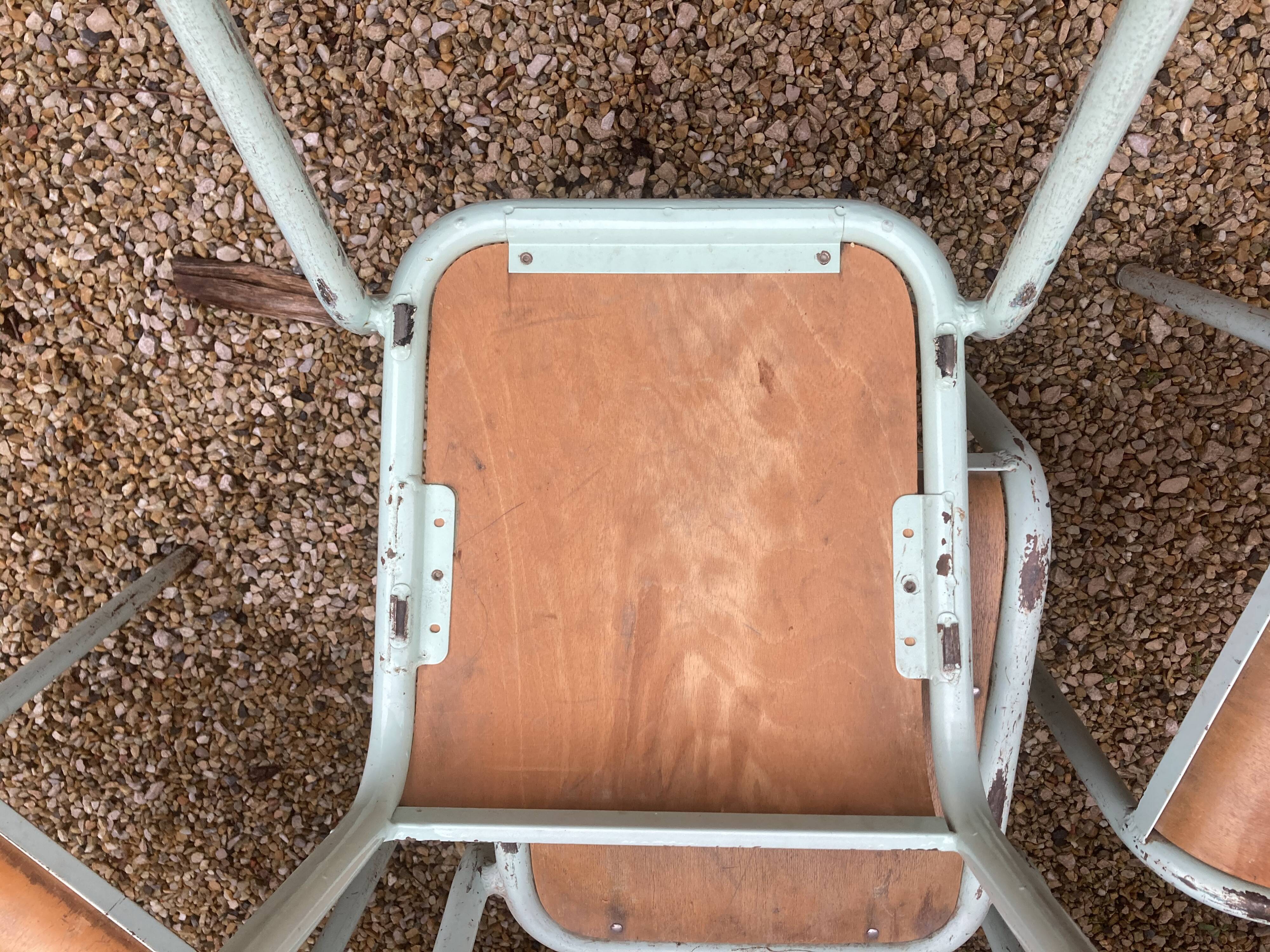 Lot of 6 sky blue Tolix chairs