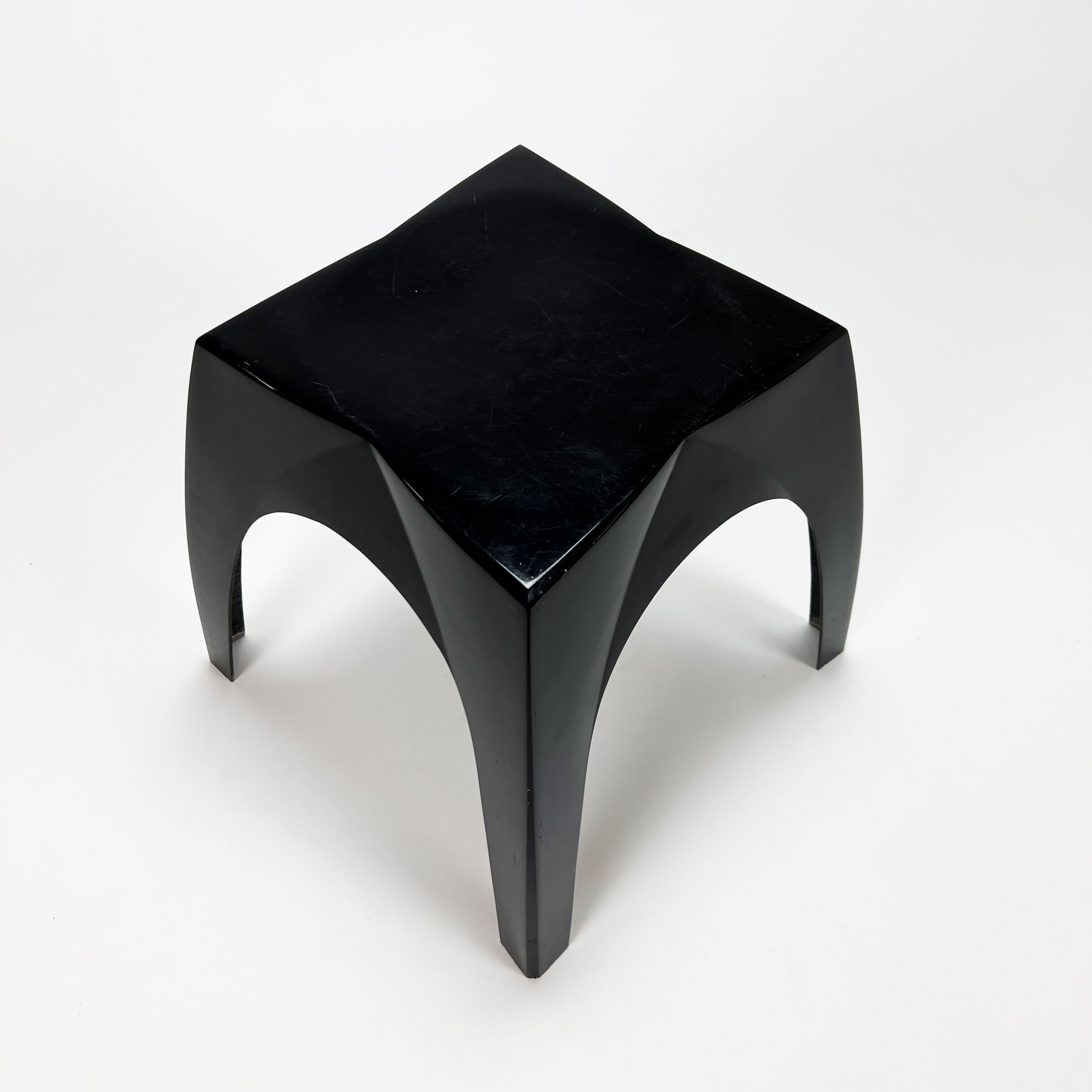Italian fiberglass black stool, 1960s
