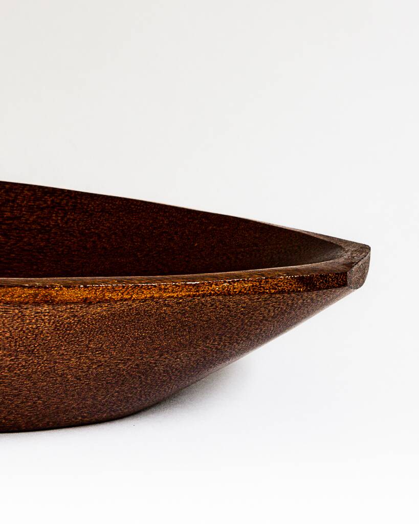 Basket, solid wood centerpiece, 60s/70s