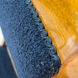 Biedermeier Armchair in Walnut & Black Boucle, South Germany, 1835