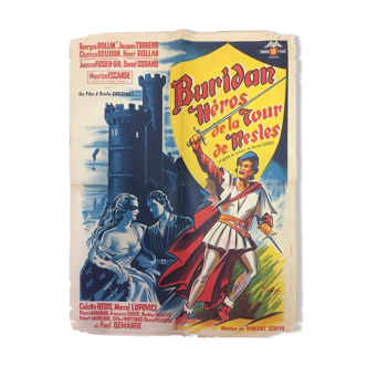 Original French poster in lithography "hero of the Tower of Nesle" (1952)