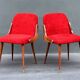 Pair of 1960s chairs in sheepskin and varnished wood