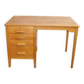 Vintage Scandinavian oak desk with 4 drawers – Sweden – 1960s