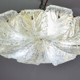Splendid large size Italian Murano glass yellow and transparent ceiling light
