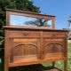 Antique solid wood sideboard with mirror — Art Nouveau style