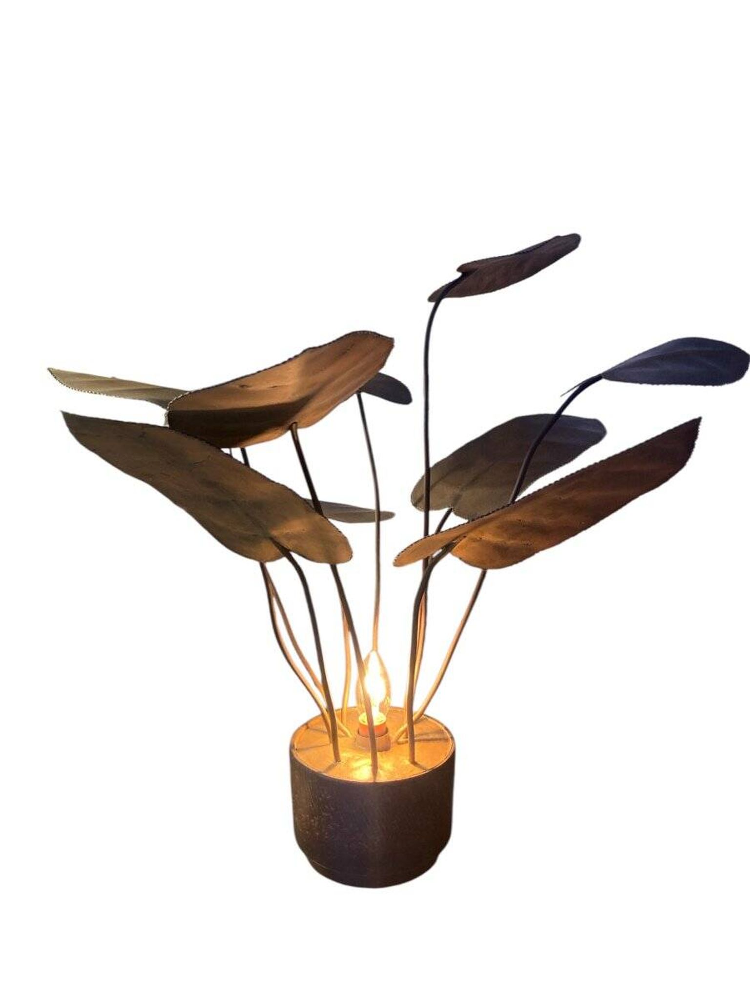 Sculptural metal lamp, 1960s/70s