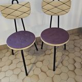 Renovated metal chairs – graphic lines & semi-circular backrest