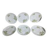 Service de six assiettes à huîtres en porcelaine de Limoges