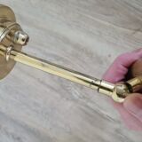 Old pair of gilded brass wall sconces / night lights from the 70s