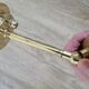 Old pair of gilded brass wall sconces / night lights from the 70s