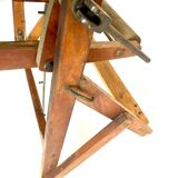 Vintage architect's desk table adjustable height and folding tilt with counterweight 1930