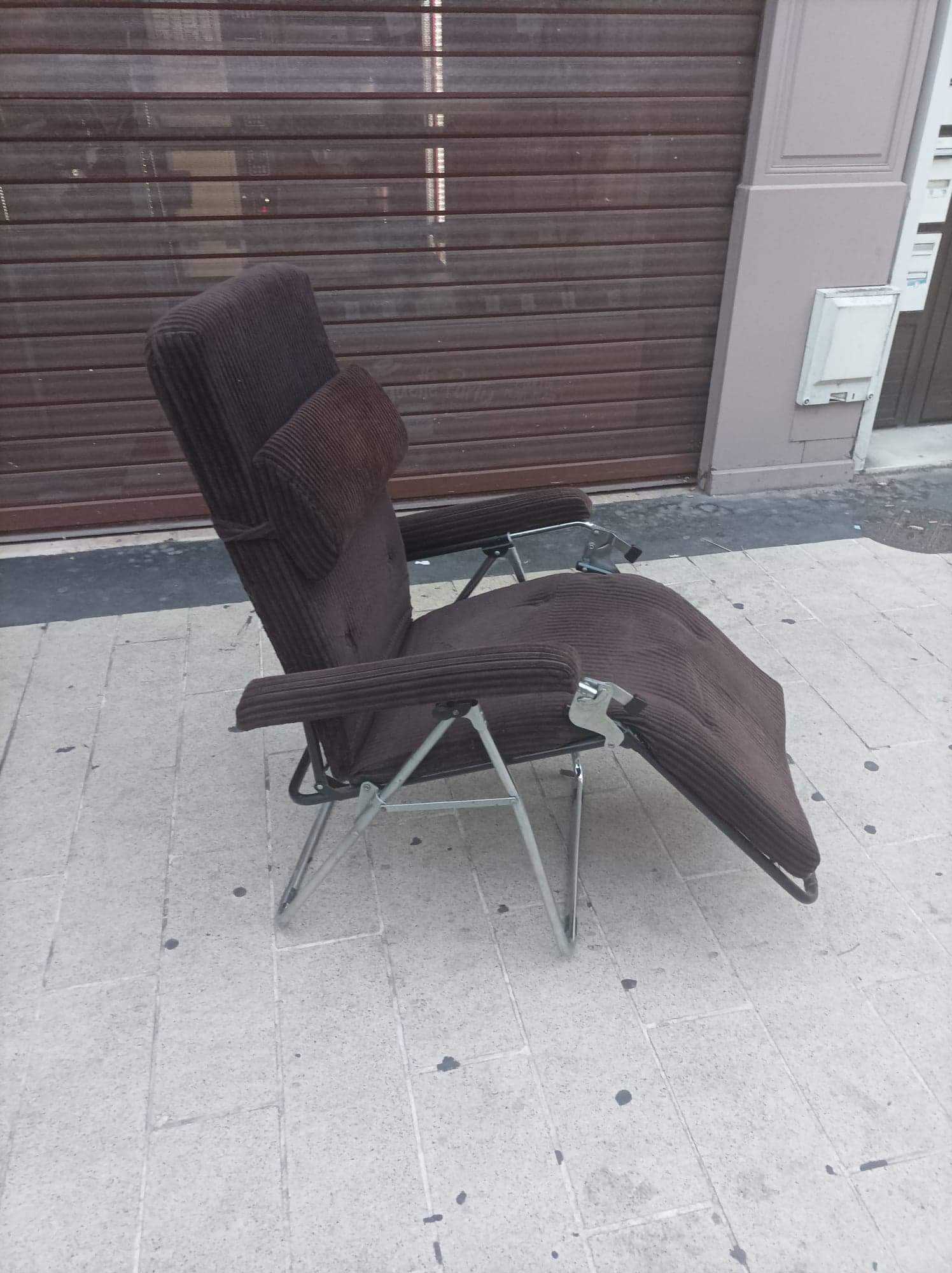 Fauteuil transat Lafuma vintage velours