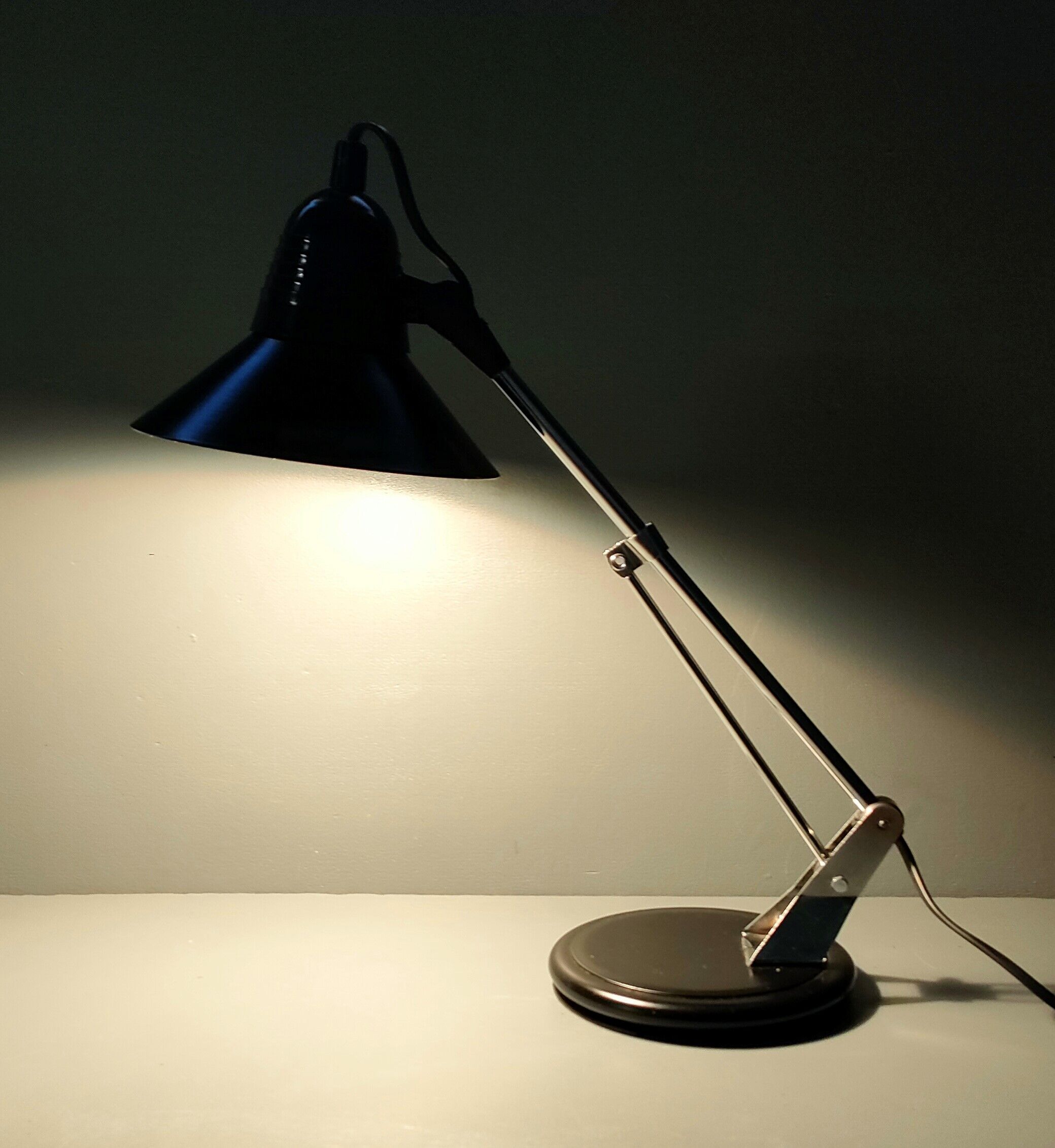 Vintage articulated black architect lamp Luminor ~ 70s ~ France