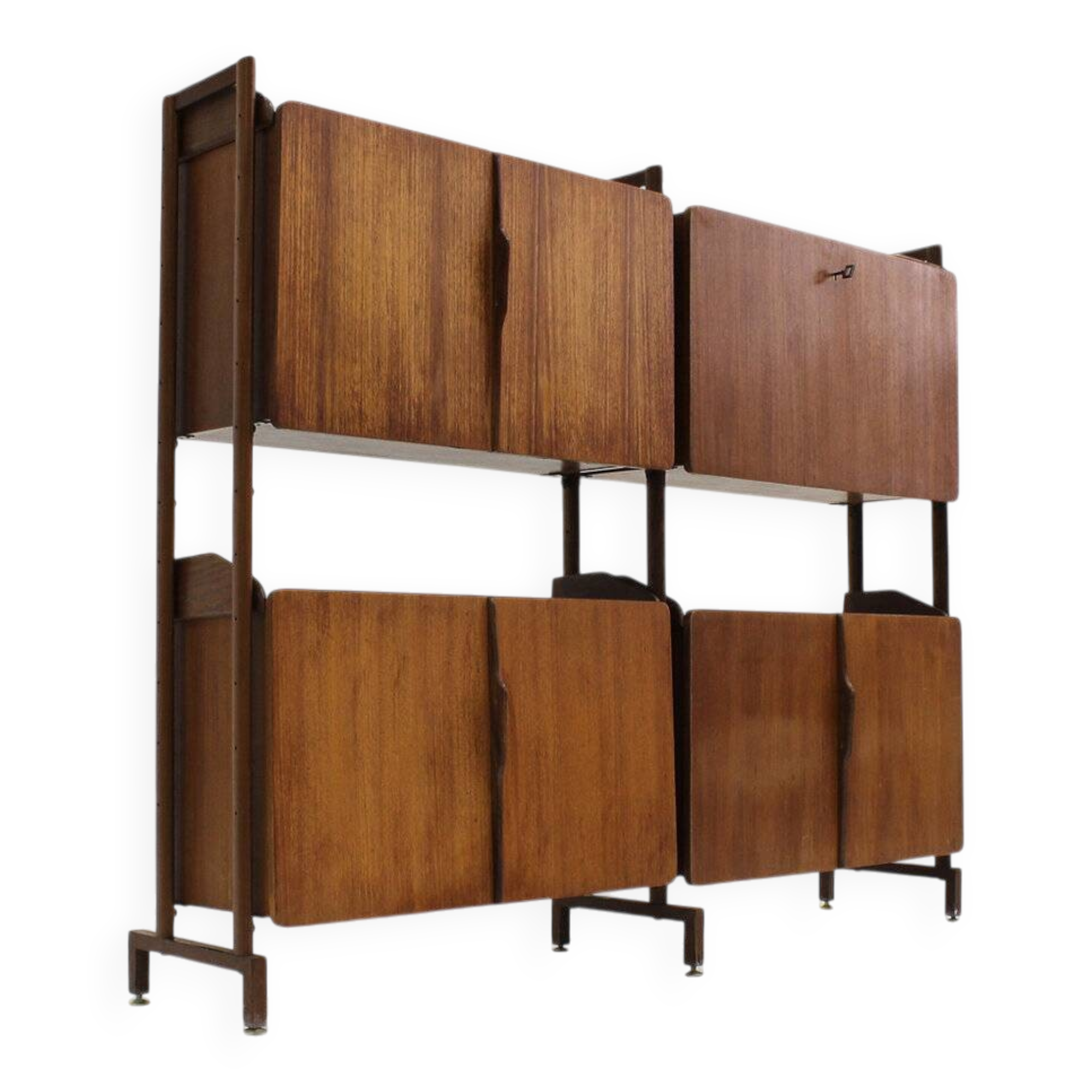 Vintage Italian mid-century bookcase wall cabinet from the 1960s, Italy.