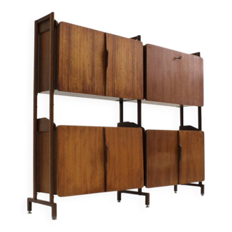 Vintage Italian mid-century bookcase wall cabinet from the 1960s, Italy.