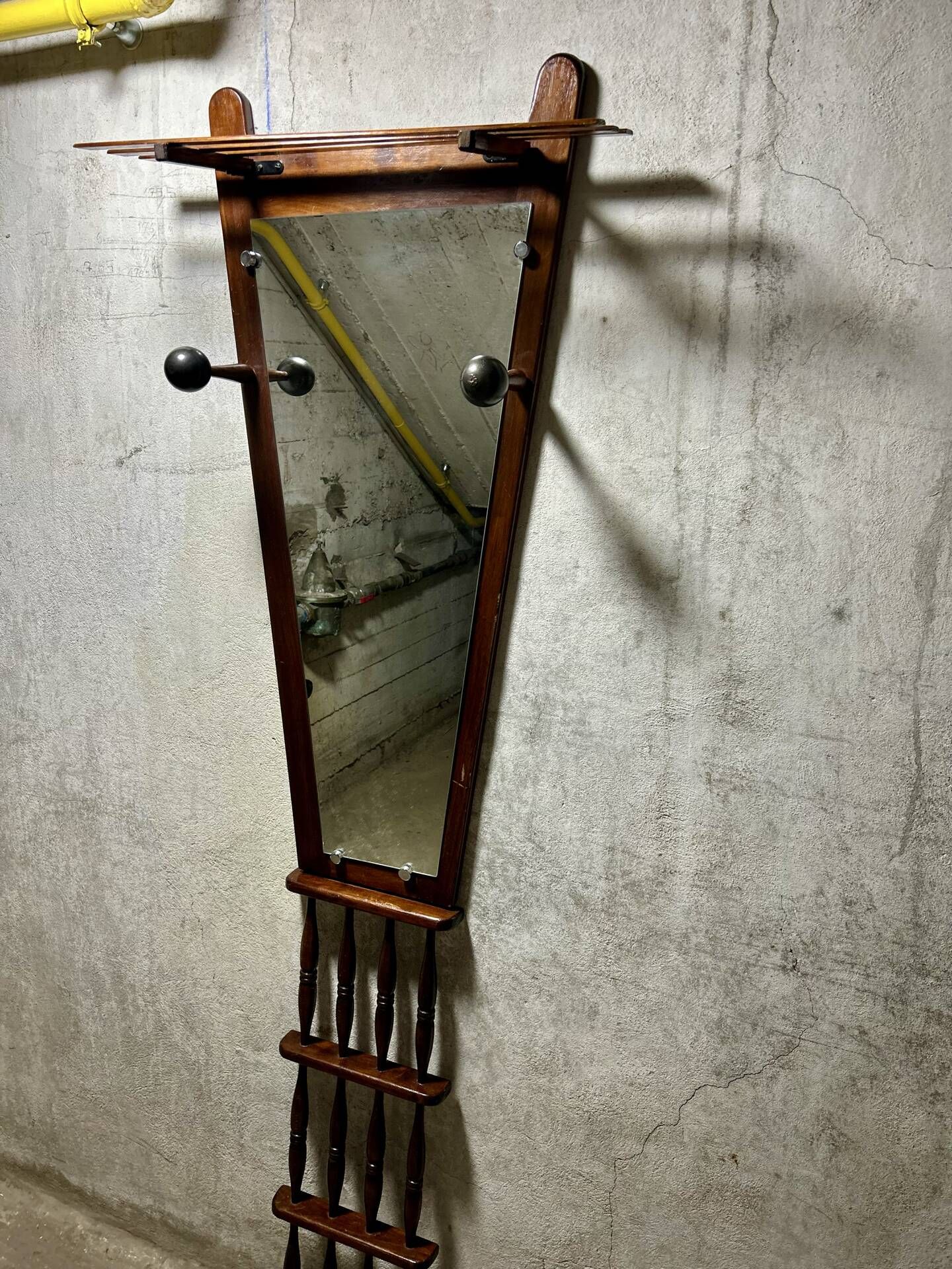 Mid Century mirror coat rack