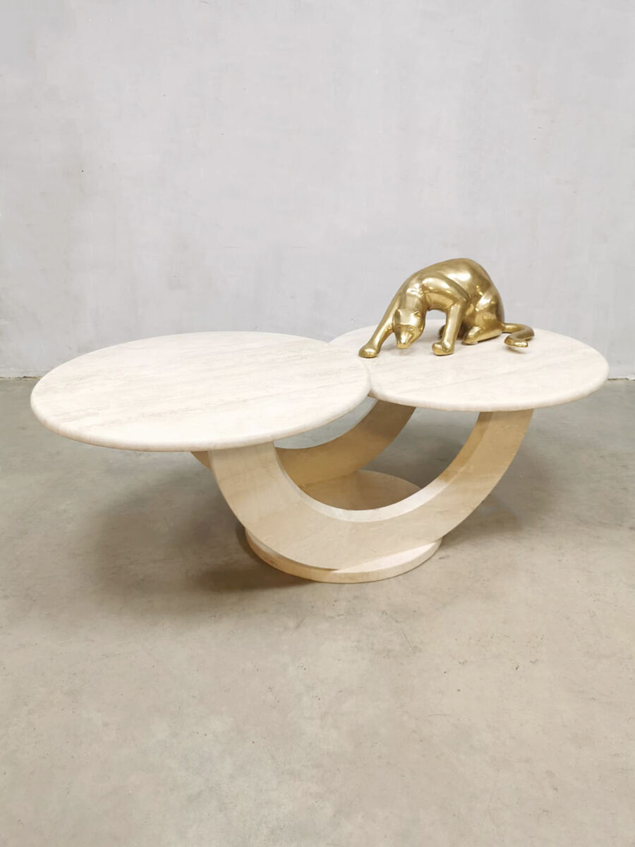 Table basse travertin « duo table top »