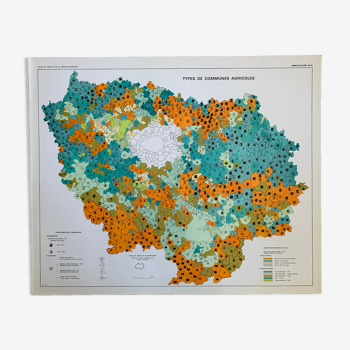 Carte plan Paris Ile de France 1967