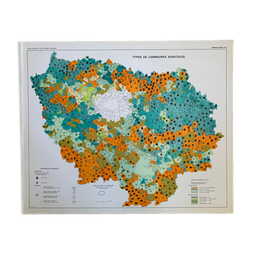 Paris Ile de France map 1967