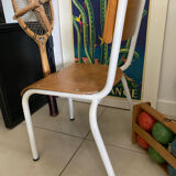 Ancienne chaise écolier enfant bois et métal