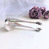 Ice cube pliers or sugar in's feet chiseled silver metal and punches
