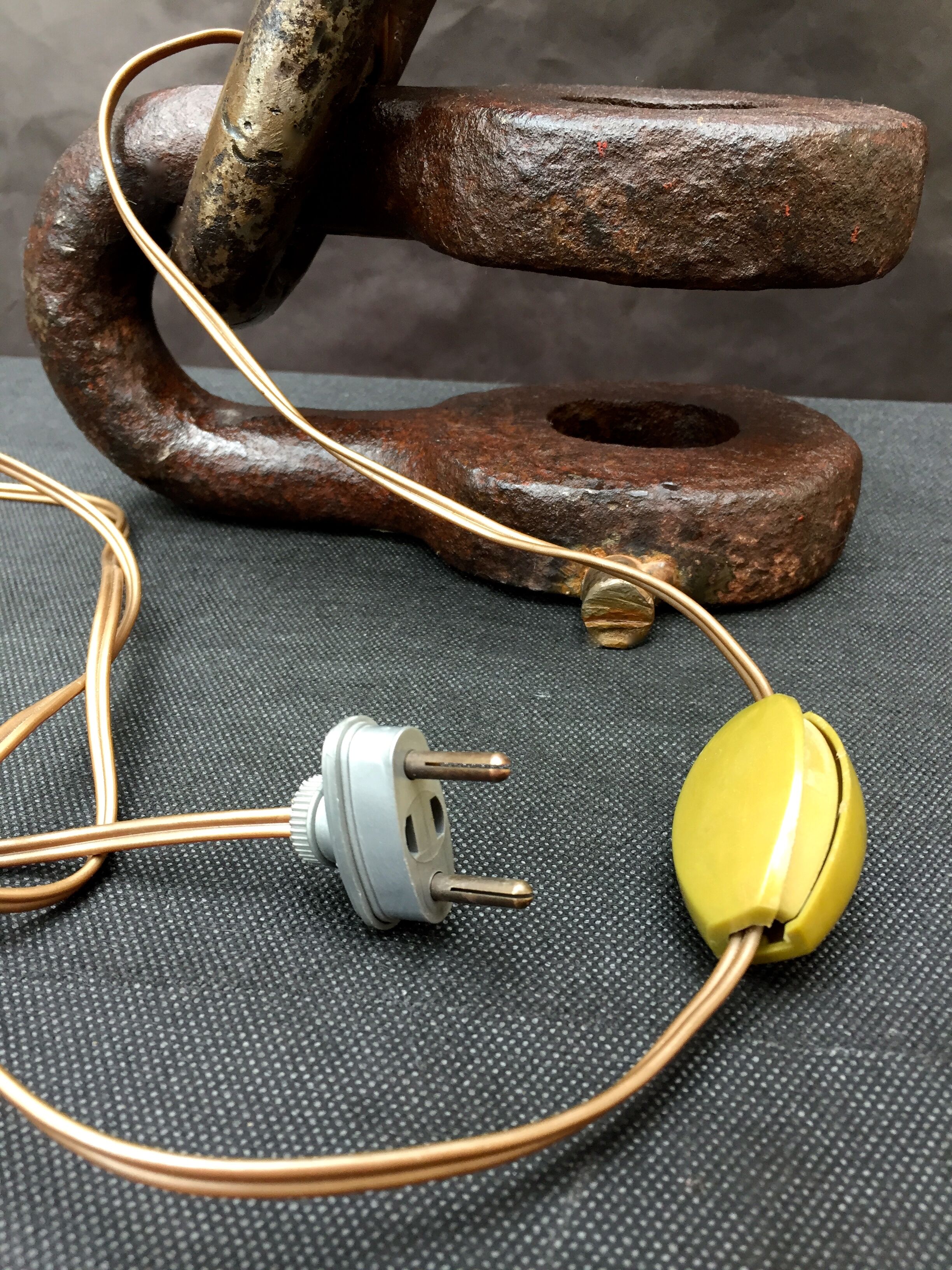 Vintage 1960s navy liner chain lamp red light